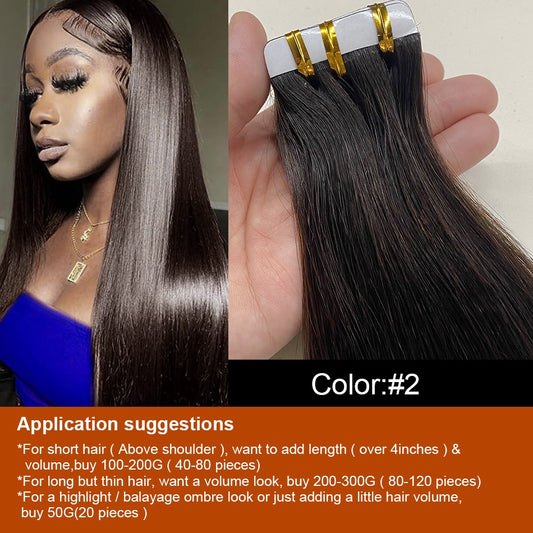 Cabello Natural 22 Pulgadas 100 Gramos Neto TAPE