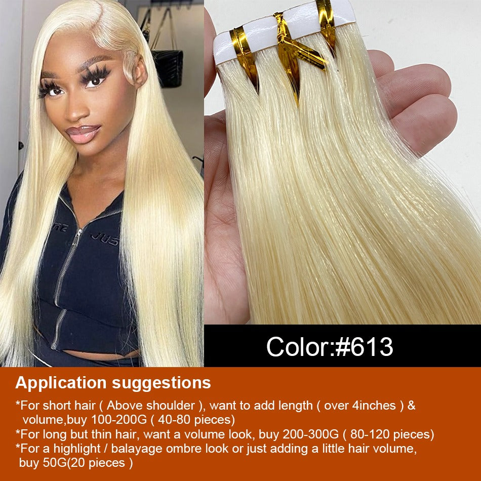 Cabello Natural 22 Pulgadas 100 Gramos Neto TAPE